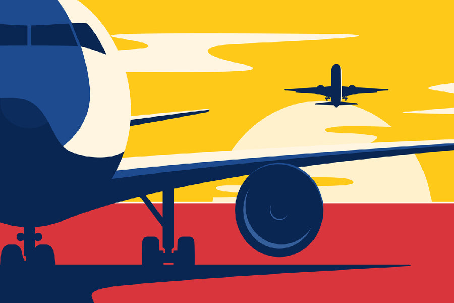 Flights Vector Art Illustration Print 100% Australian Made