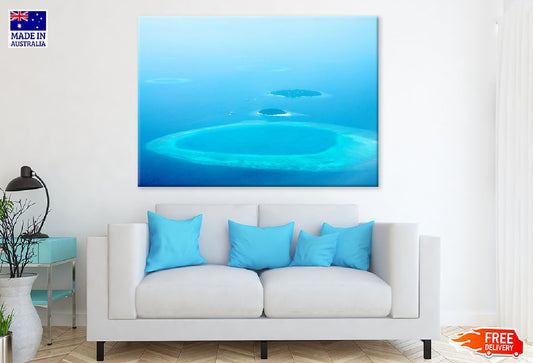 Maldives Islands Aerial View Photograph Print 100% Australian Made