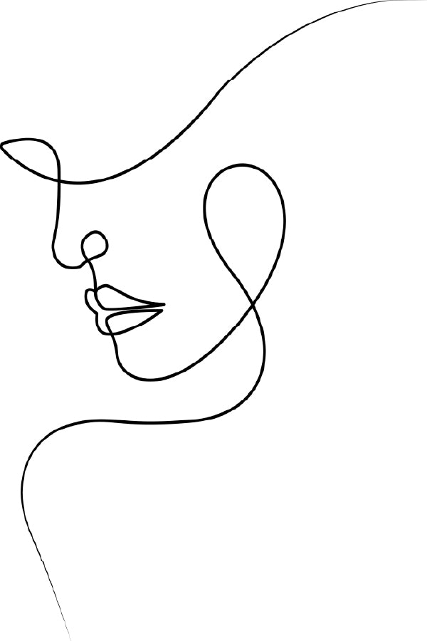 Woman Faces B&W Line Art B&W Line Art Design Print 100% Australian Made