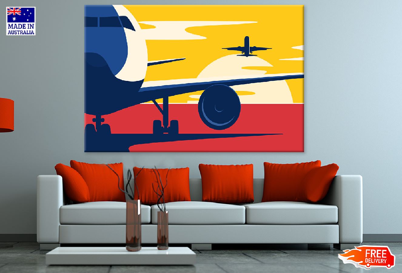 Flights Vector Art Illustration Print 100% Australian Made
