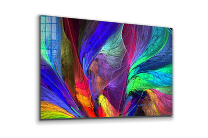 Colorful Neon Abstract Print Tempered Glass Wall Art 100% Made in Australia Ready to Hang