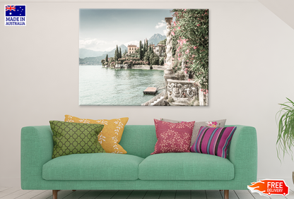 Oleander Flowers & Villa View Print 100% Australian Made