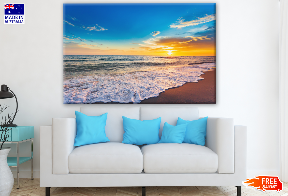 Stunning Sunset on Beach Photograph Print 100% Australian Made