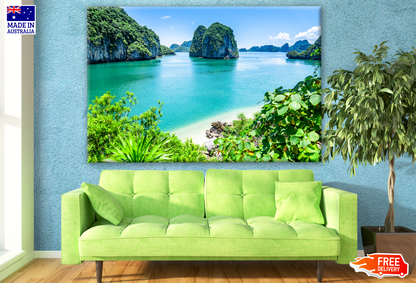 Stunning View on Bai Tu Long Bay (Halong Bay), Vietnam Photograph Print 100% Australian Made