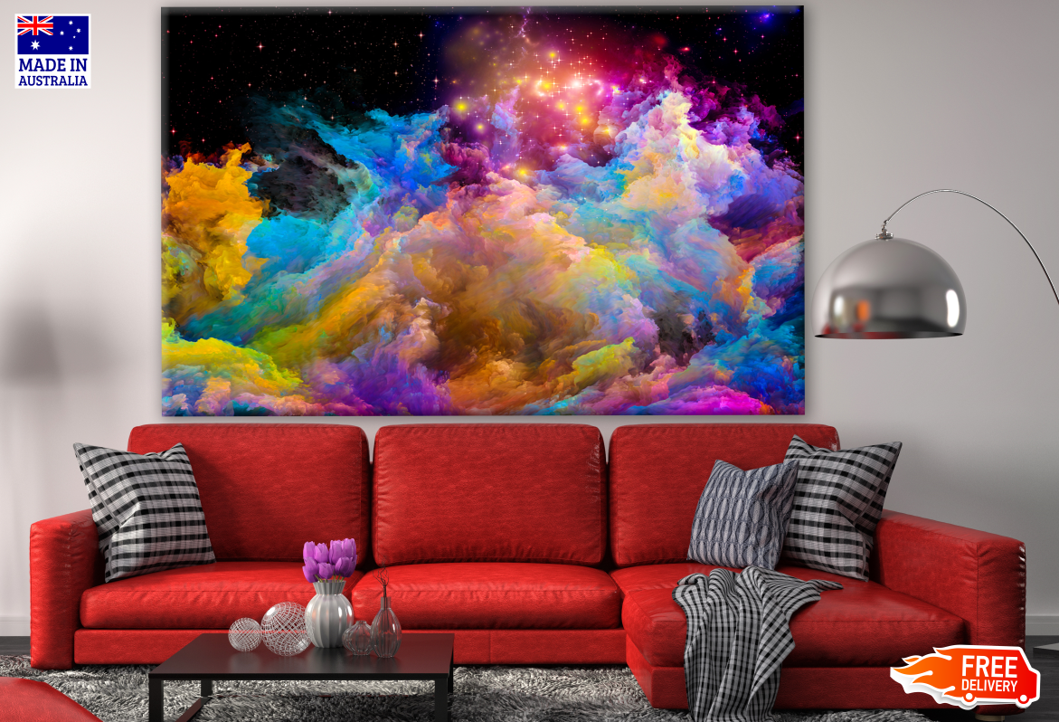 Colourful Smoke Abstract Design Print 100% Australian Made