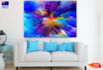 Colourful Abstract Sky Cloud Smoke Design Print 100% Australian Made