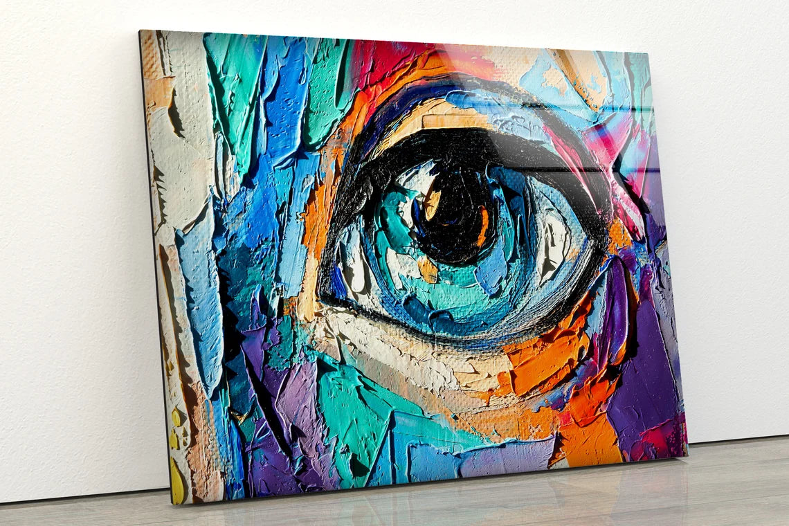 Eye Abstract Oil Painting Acrylic Glass Print Tempered Glass Wall Art 100% Made in Australia Ready to Hang