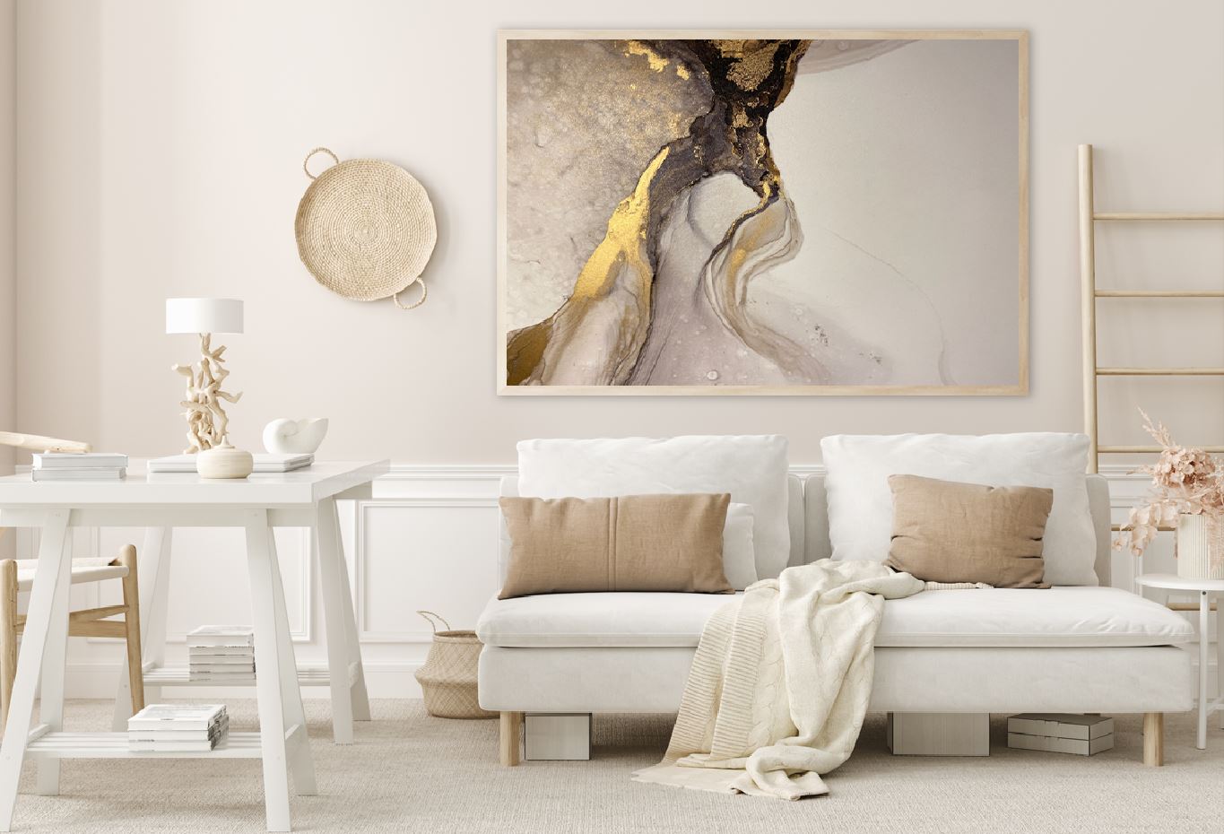 Grey Black & Gold Abstract Design Home Decor Premium Quality Poster Print Choose Your Sizes
