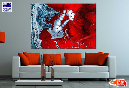 Silver & Red Abstract Design Print 100% Australian Made