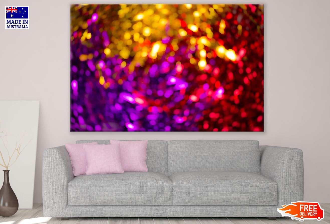Purple Red & Yellow Lights Abstract Design Print 100% Australian Made