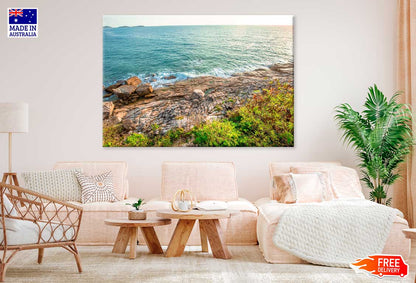 Sea Waves on Rocks View Photograph Print 100% Australian Made