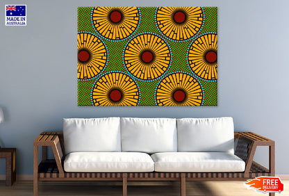 Green Yellow Fabric Abstract Design Print 100% Australian Made