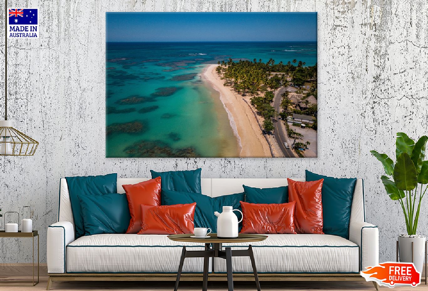 Portillo Beach Aerial View Photograph Print 100% Australian Made