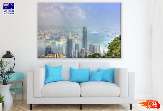 Victoria Peak Hill & Hong Kong City View Photograph Print 100% Australian Made
