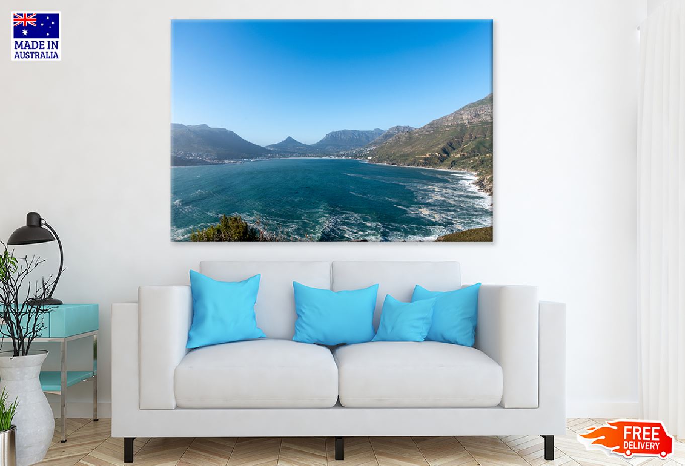 Hout Bay Beach Cape Town Aerial View Photograph Print 100% Australian Made