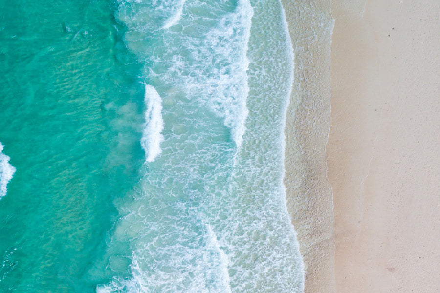 Azure Beach Wave Aerial View Photograph Print 100% Australian Made