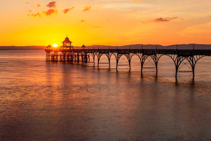 Bella Home Clevedon Pier and the sunset View Print Canvas Ready to hang