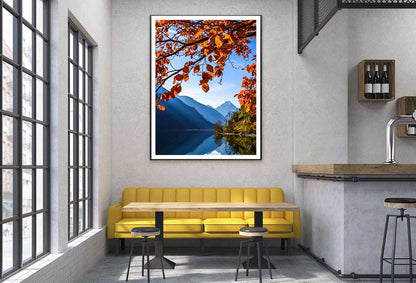 Autumn Plansee Scenery View Photograph in Austria Home Decor Premium Quality Poster Print Choose Your Sizes