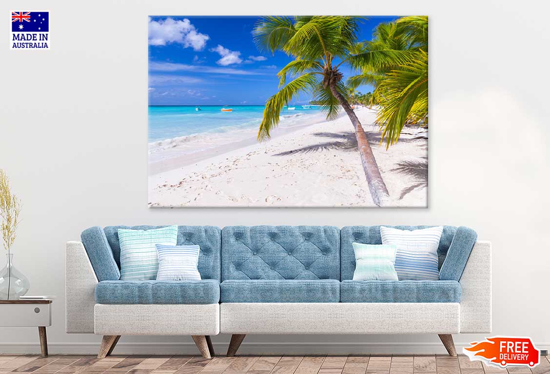Palm Trees on Saona Island Sea View Photograph Print 100% Australian Made