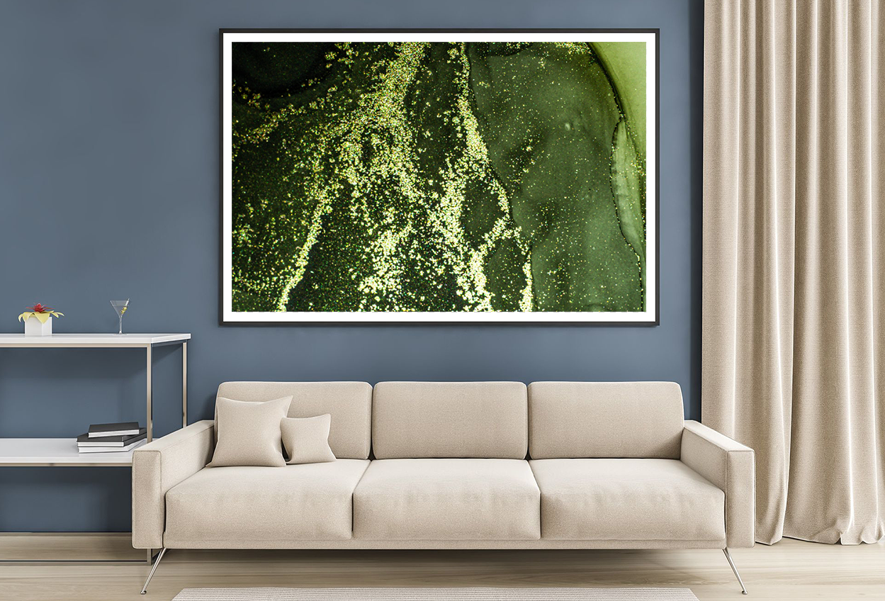 Green & White Abstract Design Home Decor Premium Quality Poster Print Choose Your Sizes