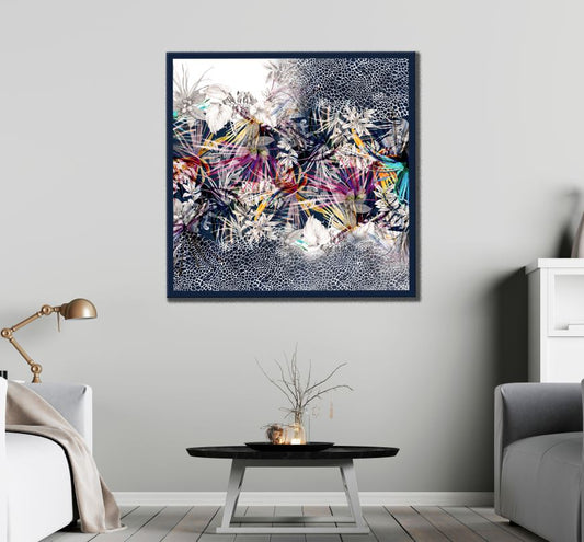 Square Canvas Abstract Floral Design High Quality Print 100% Australian Made