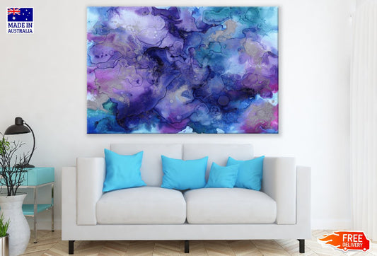 Purple & Blue Abstract Design Print 100% Australian Made