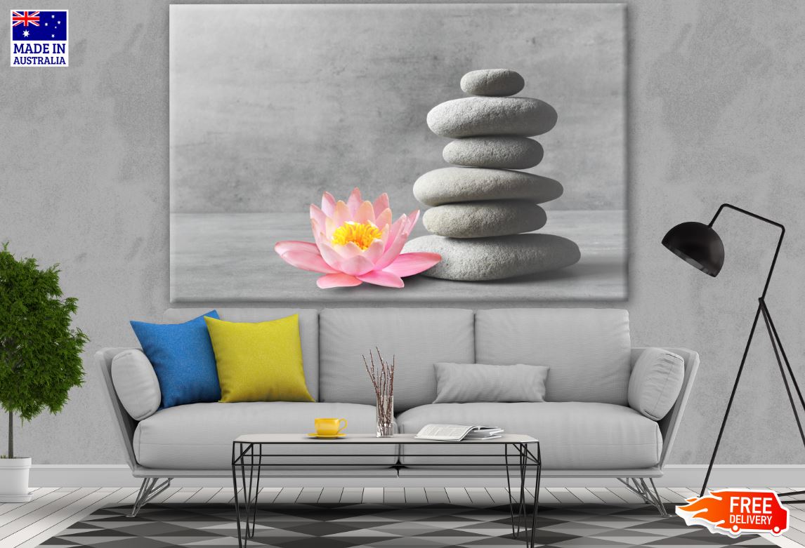 Spa Stones & Flower Closeup Photograph Print 100% Australian Made