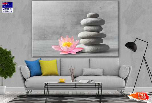 Spa Stones & Flower Closeup Photograph Print 100% Australian Made