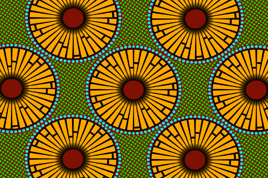 Green Yellow Fabric Abstract Design Print 100% Australian Made
