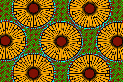 Green Yellow Fabric Abstract Design Print 100% Australian Made