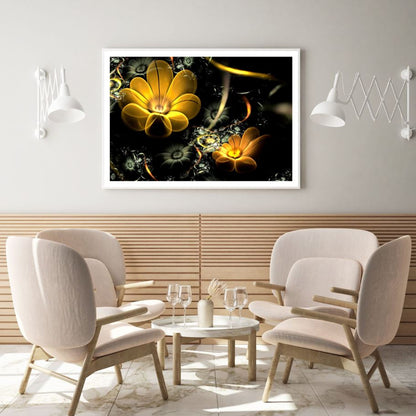 Black & Gold Abstract Flowers Home Decor Premium Quality Poster Print Choose Your Sizes