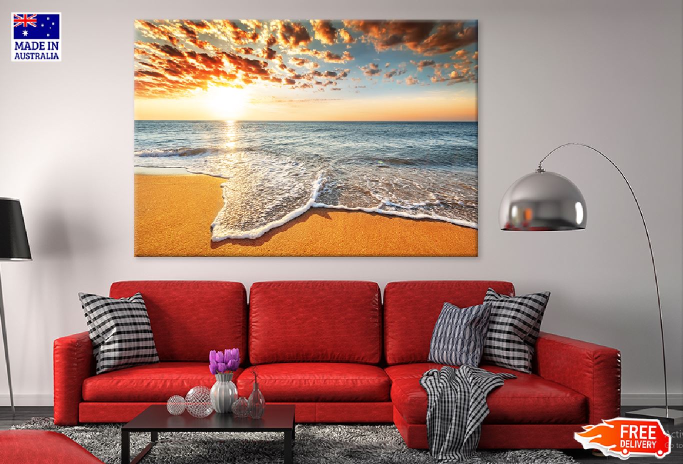 Brilliant Ocean Beach Sunrise View Photograph Print 100% Australian Made