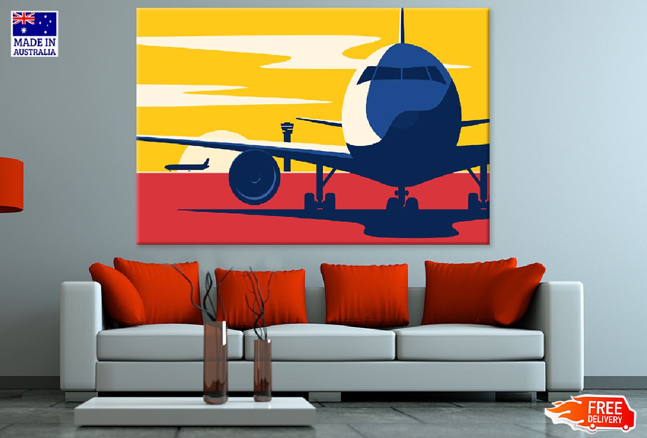 Flights Vector Art Illustration Print 100% Australian Made