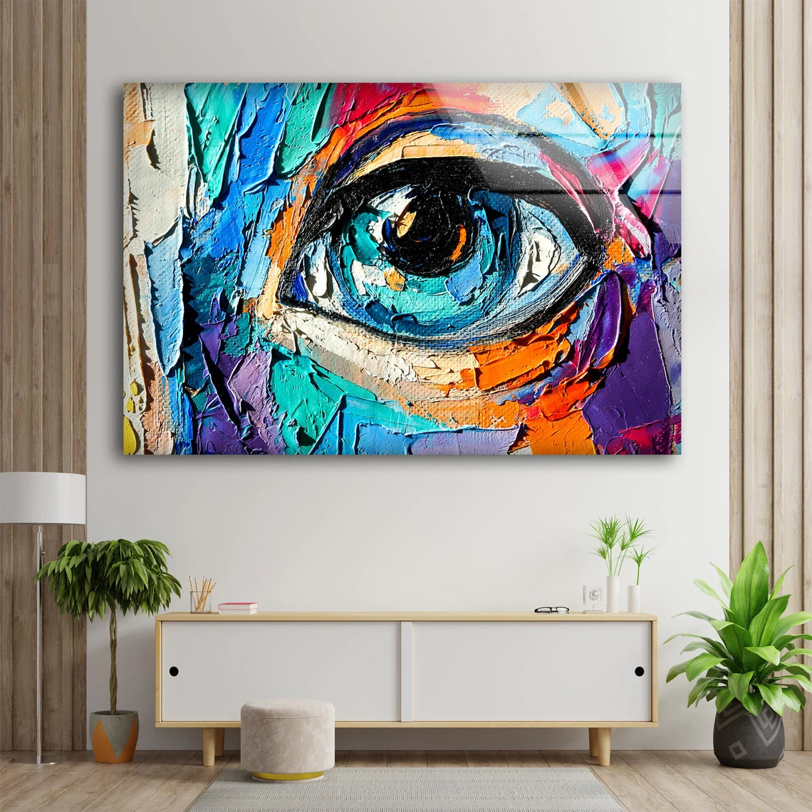 Eye Abstract Oil Painting Acrylic Glass Print Tempered Glass Wall Art 100% Made in Australia Ready to Hang