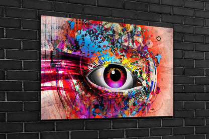 Colorful Eye Digital Print Tempered Glass Wall Art 100% Made in Australia Ready to Hang