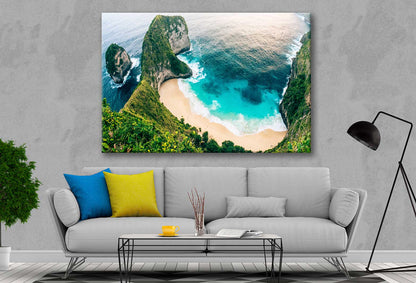 Bella Home Cliff & Gold Beach Aerial View Print Canvas Ready to hang