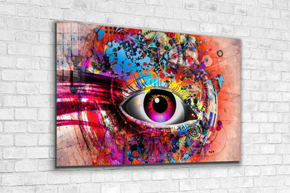 Colorful Eye Digital Print Tempered Glass Wall Art 100% Made in Australia Ready to Hang