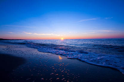 Sunset Blue Sea Scenery View Photograph Print 100% Australian Made