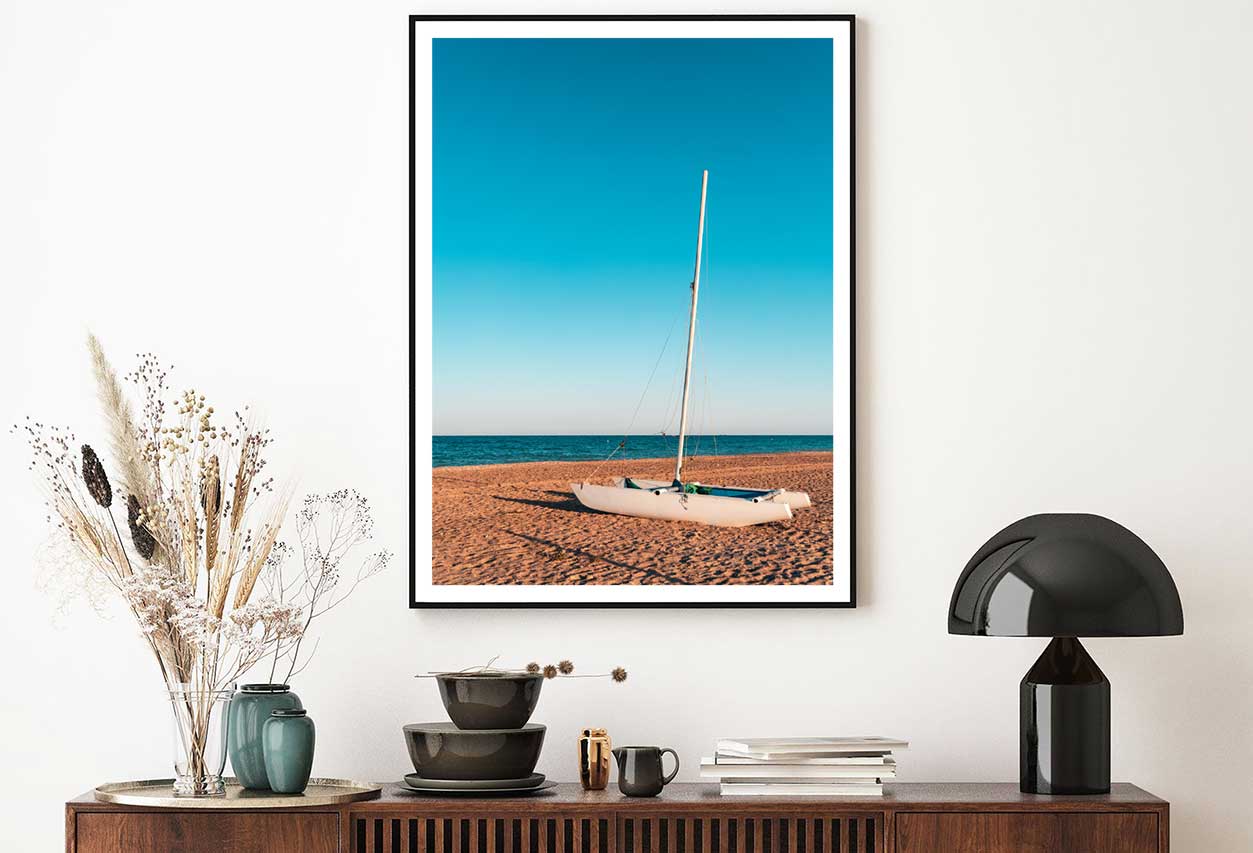Catamarans Near Sandy Beach View Photograph Home Decor Premium Quality Poster Print Choose Your Sizes