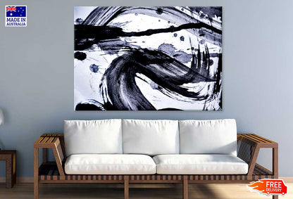 Black Color Splash B&W Abstract Design Print 100% Australian Made