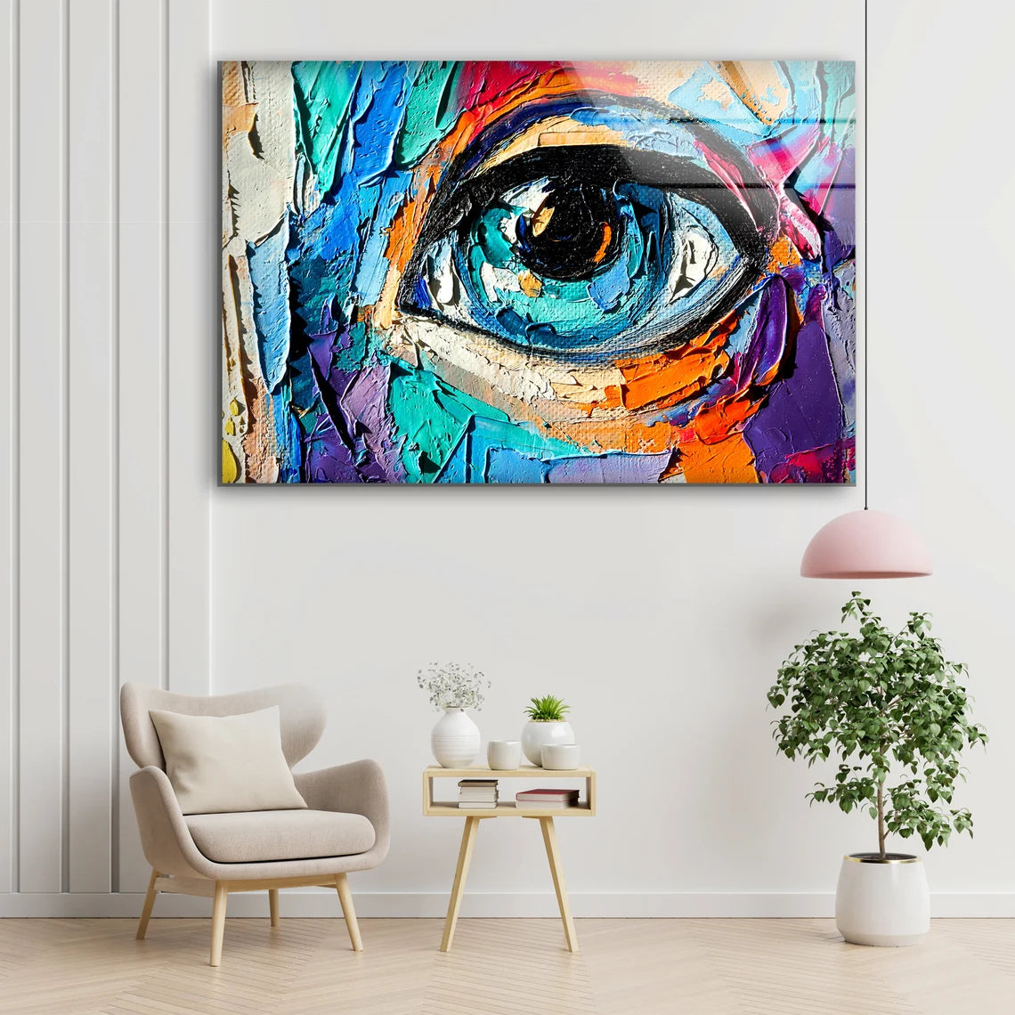 Eye Abstract Oil Painting Acrylic Glass Print Tempered Glass Wall Art 100% Made in Australia Ready to Hang