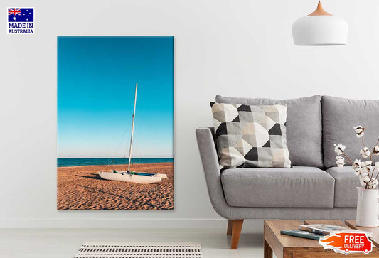 Catamarans Near Sandy Beach View Photograph Print 100% Australian Made