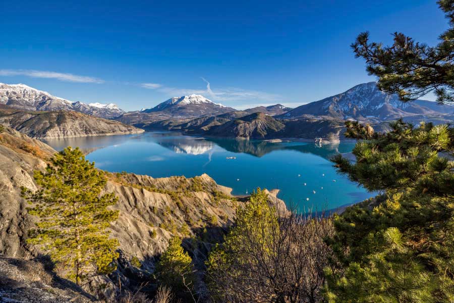 Bella Home Lake & Winter View From Hills Print Canvas Ready to hang