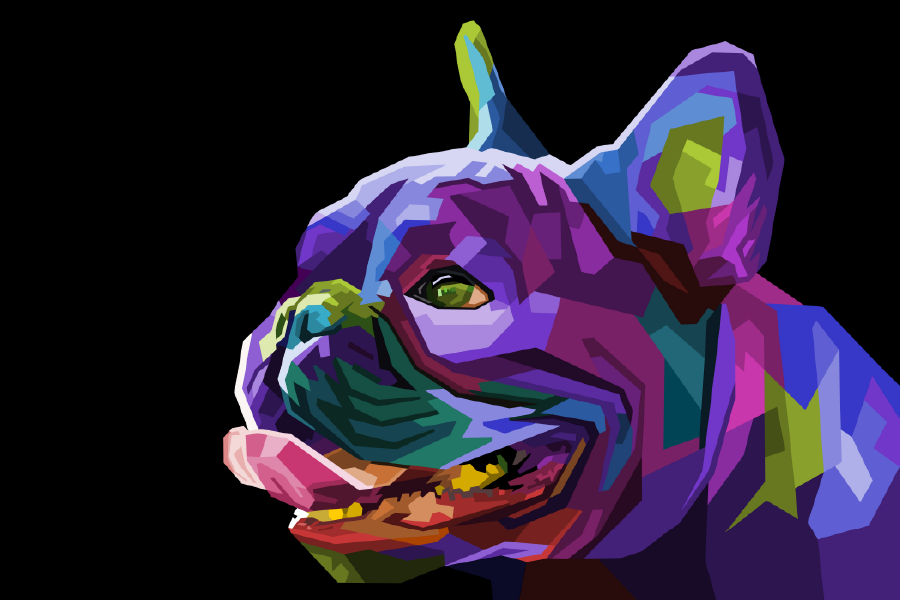 Pug Dog Face Abstract Design Print 100% Australian Made