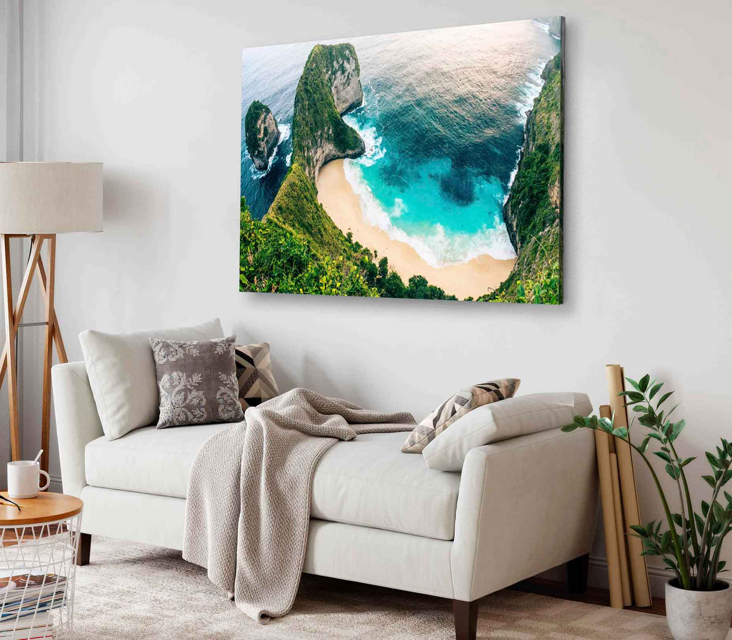 Bella Home Cliff & Gold Beach Aerial View Print Canvas Ready to hang