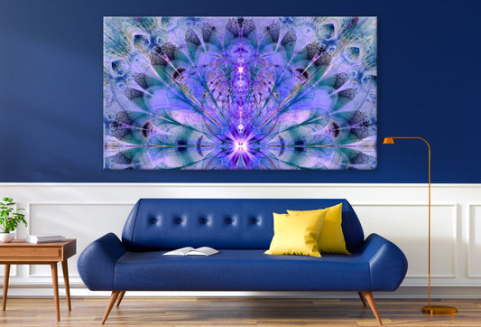 Purple Blue Fractal Art Design Painting Print 100% Australian Made