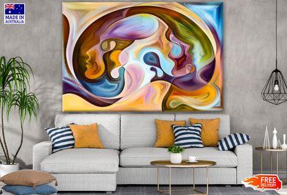 Paint Flow Abstract Face Design Print 100% Australian Made