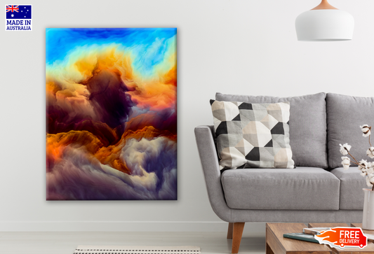 Colourful Smoke Abstract Design Print 100% Australian Made