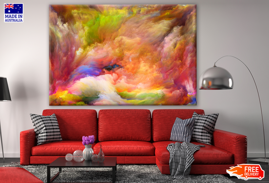 Colourful Smoke Abstract Design Print 100% Australian Made