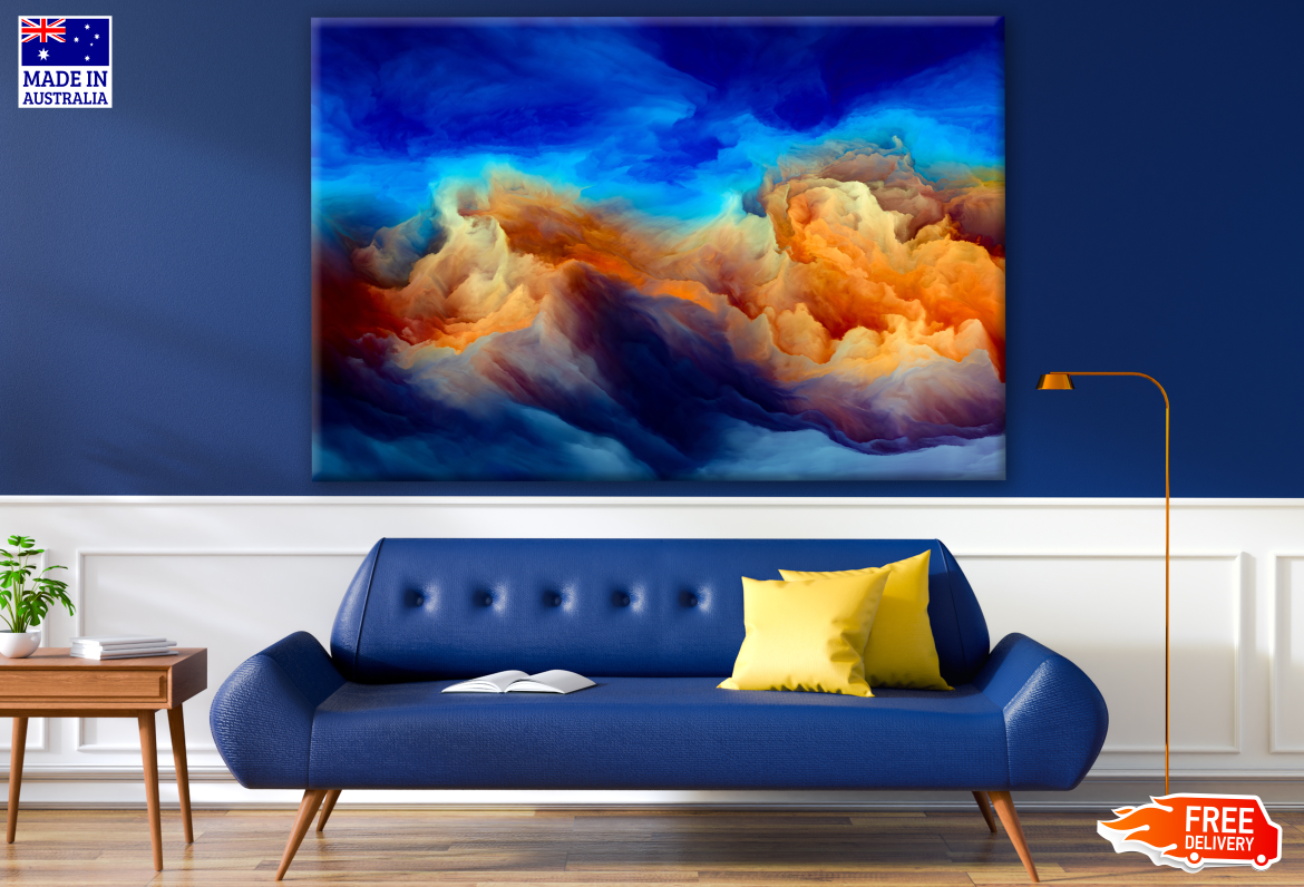 Colourful Smoke Abstract Design Print 100% Australian Made